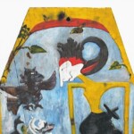 Vintage Painted Wayang Kris Panel