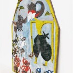 Vintage Painted Wayang Kris Panel Vintage Painted Wayang Kris Panel