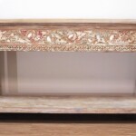 Whitewashed Carved Console Table with Shelf Whitewashed Carved Console Table with Shelf from Gado Gado