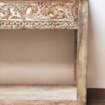Whitewashed Carved Console Table with Shelf from Gado Gado Whitewashed Carved Console Table with Shelf from Gado Gado