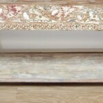 Whitewashed Carved Console Table with Shelf from Gado Gado Whitewashed Carved Console Table with Shelf from Gado Gado
