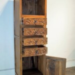 Carved Drawer Indonesian Display Cabinet