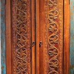 Distressed Reclaimed Teak Carved Cabinet Distressed Reclaimed Teak Carved Cabinet