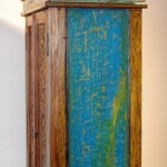 Distressed Reclaimed Teak Carved Cabinet Distressed Reclaimed Teak Carved Cabinet
