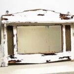 Distressed Whitewashed Vintage Colonial Mirror at Gado Gado Distressed Whitewashed Vintage Colonial Mirror from Gado Gado Furniture