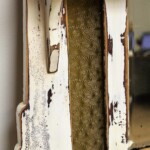 Distressed Whitewashed Vintage Colonial Mirror