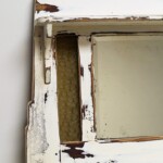 Distressed Whitewashed Vintage Colonial Mirror