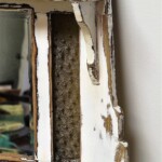Distressed Whitewashed Vintage Mirror