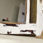 Distressed Whitewashed Vintage Mirror