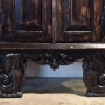 Espresso Finished Indonesian Cabinet with Carved Legs