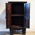 Espresso Finished Indonesian Cabinet with Carved Legs