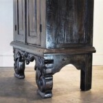 Espresso Finished Indonesian Cabinet with Carved Legs