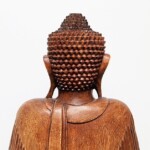 Hand Carved Sitting Buddha Bali Wood Carving Statue from Gado Gado