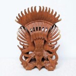 Hand Carved Vishnu Riding Garuda Statue from Bali