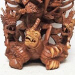 Hand Carved Vishnu Riding Garuda Statue from Bali