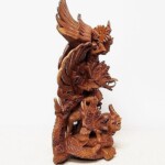 Hand Carved Vishnu Riding Garuda Statue from Bali