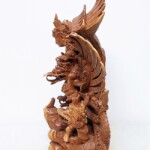 Hand Carved Vishnu Riding Garuda Statue from Bali