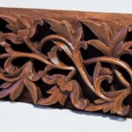 Intricately Carved Old Teak Panel 195 from Gado Gado