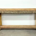 Long Narrow Carved Artisan Console Table with Shelf at Gado Gado Long Narrow Carved Artisan Console Table with Shelf at Gado Gado