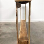 Long Narrow Carved Artisan Console Table with Shelf