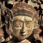 Old Carved Dewi Sri Three Dimensional Panel from Bali