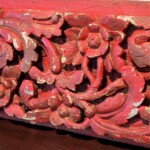 Old Carved Red Teak Panel 134