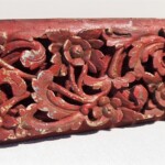 Old Carved Red Teak Panel 134
