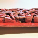 Old Carved Red Teak Panel 134