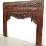Old Carved Teak Bed Panel for Headboard