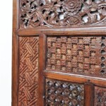 Old Carved Teak Bed Panel for Headboard