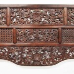 Old Carved Teak Bed Panel for Headboard