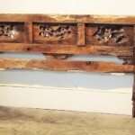 Old Carved Teak Bed Panel from Madura Old Carved Teak Bed Panel from Madura