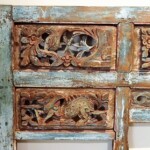 Old Carved Teak Bed Panel from Madura Old Carved Teak Bed Panel from Madura