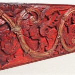Old Carved Teak Painted Panel 194