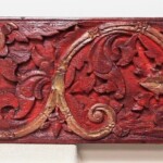 Old Carved Teak Painted Panel 194