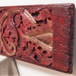 Old Carved Teak Painted Panel 194