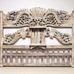Old Carved Teak Panel Whitewashed at Gado Gado Old Carved Teak Panel Whitewashed at Gado Gado