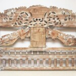 Old Carved Teak Panel Whitewashed