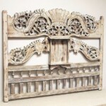 Old Carved Teak Panel Whitewashed at Gado Gado Old Carved Teak Panel Whitewashed