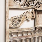 Old Carved Teak Panel Whitewashed