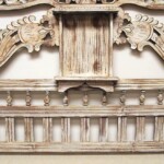 Old Carved Teak Panel Whitewashed