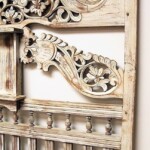 Old Carved Teak Panel Whitewashed