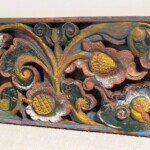 Old Carved Teak Panel with Lotus 163 Old Carved Teak Panel with Lotus 163 from Gado Gado