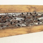 Old Carved Whitewashed Architectual Panel 181 at Gado Gado