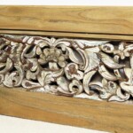 Old Carved Whitewashed Architectual Panel 181 at Gado Gado