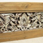 Old Carved Whitewashed Architectual Panel 181 at Gado Gado