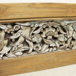 Old Carved Whitewashed Architectual Panel 181 at Gado Gado