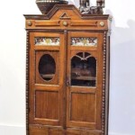 Old Colonial Painted Glass Accent Cabinet from Gado Gado Old Colonial Painted Glass Accent Cabinet from Gado Gado