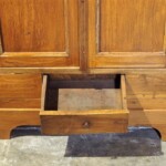 Old Colonial Painted Glass Accent Cabinet from Gado Gado