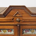 Old Colonial Painted Glass Accent Cabinet